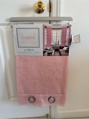 Camilla Pink Sheer Grommet Curtain Panels - Set of 4